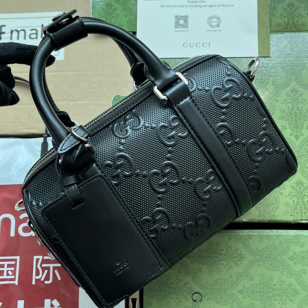 Gucci 725292 Jumbo GG Mini Embossed Bag Black