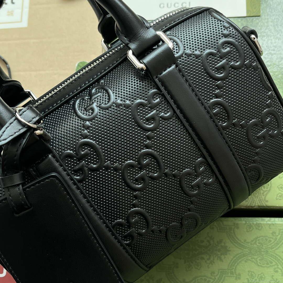 Gucci 725292 Jumbo GG Mini Embossed Bag Black