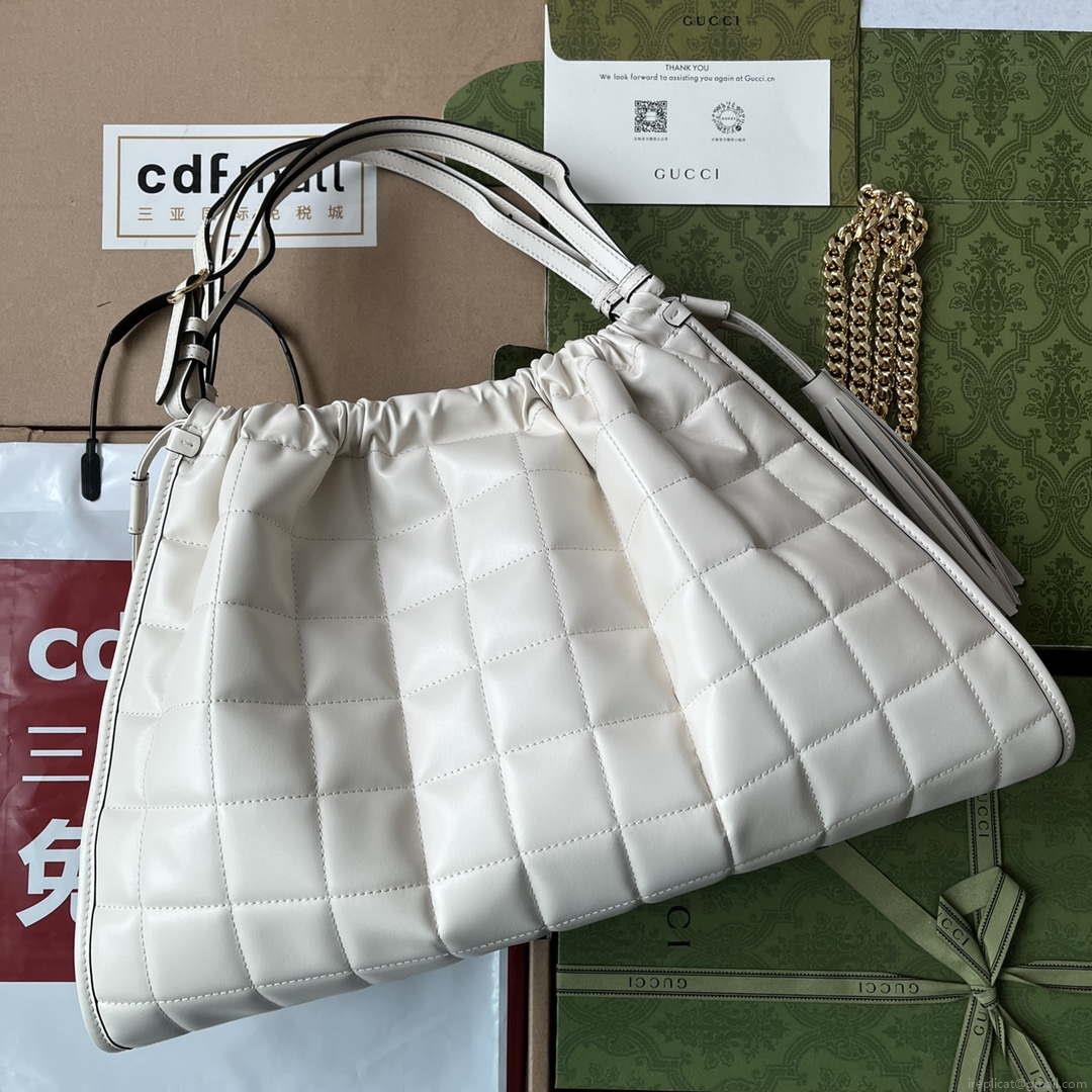 Gucci 746210 Gucci Deco medium tote bag in White Leather