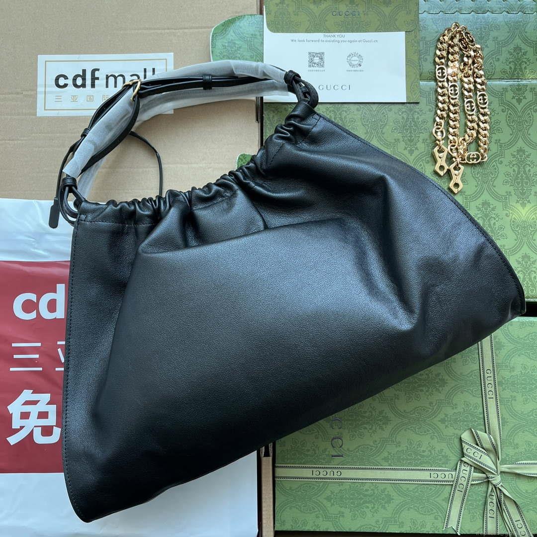 Gucci Deco medium tote bag GG 746210 in Black leather