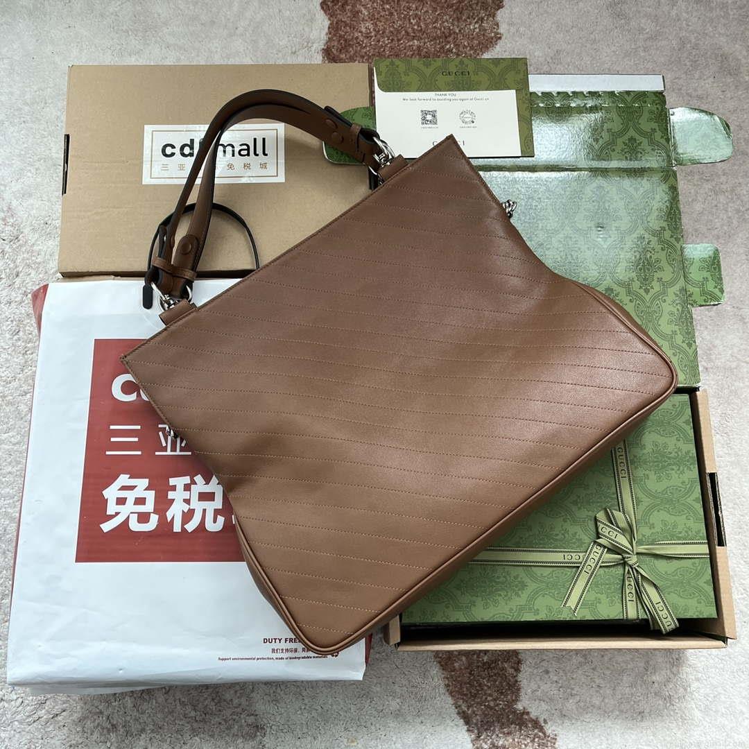 Gucci 751516 Blondie Medium Tote bag in Brown leather