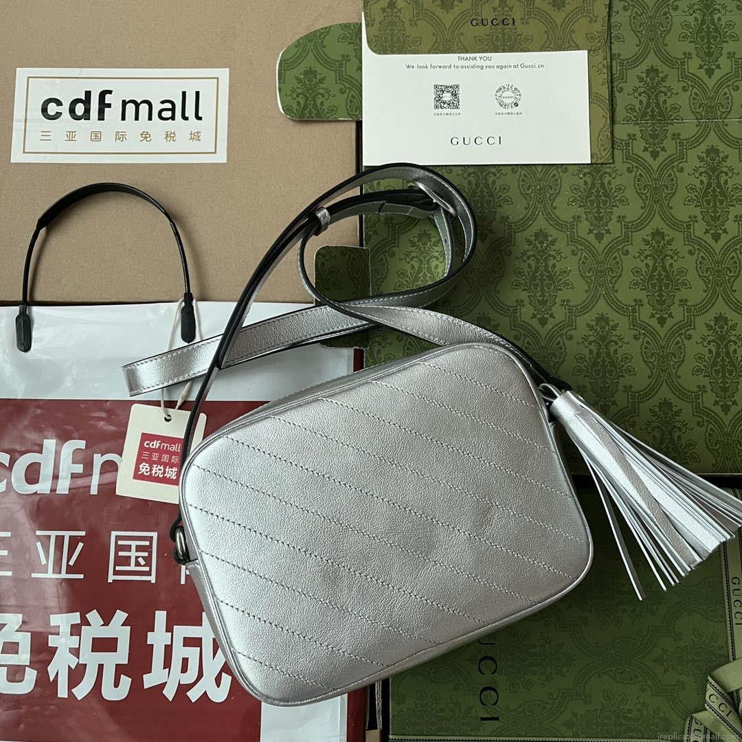 Gucci 742360 Gucci Blondie Small Shoulder Bag Silver