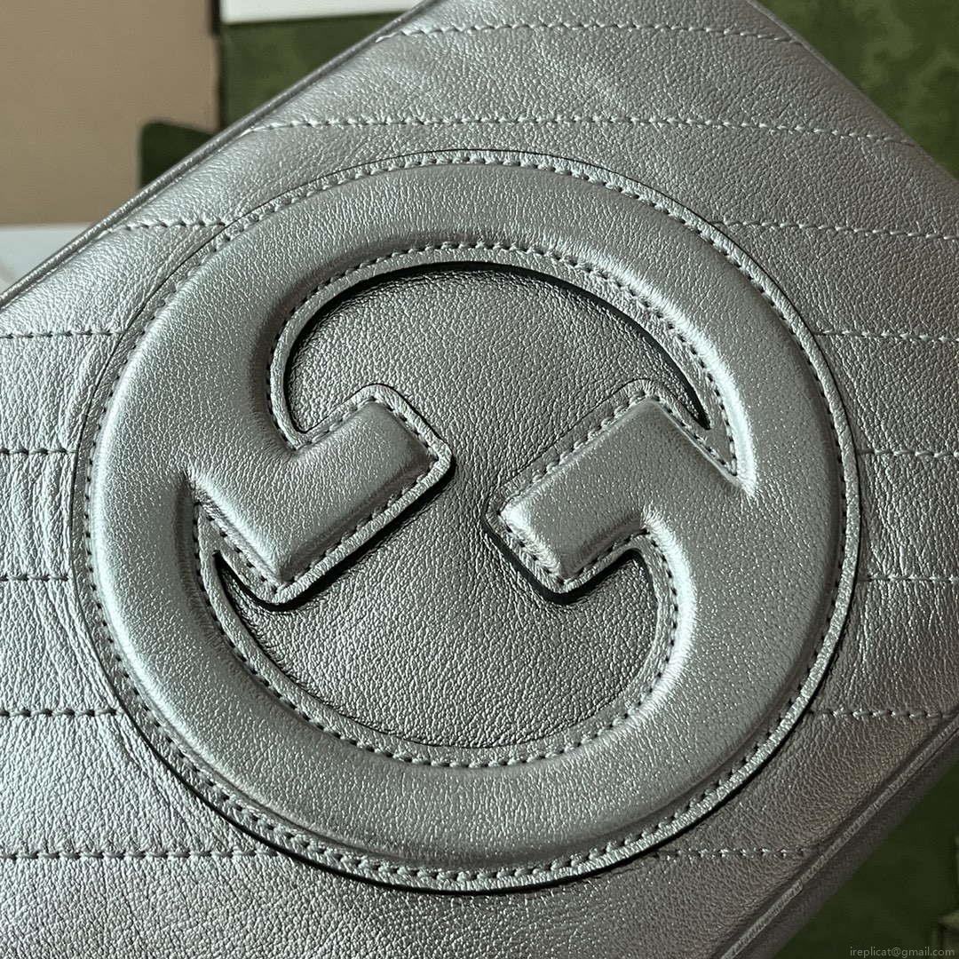 Gucci 742360 Gucci Blondie Small Shoulder Bag Silver