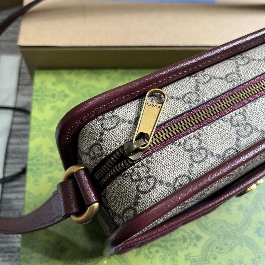 Gucci 751914 Mini GG Canvas Mini Shoulder Bag Red