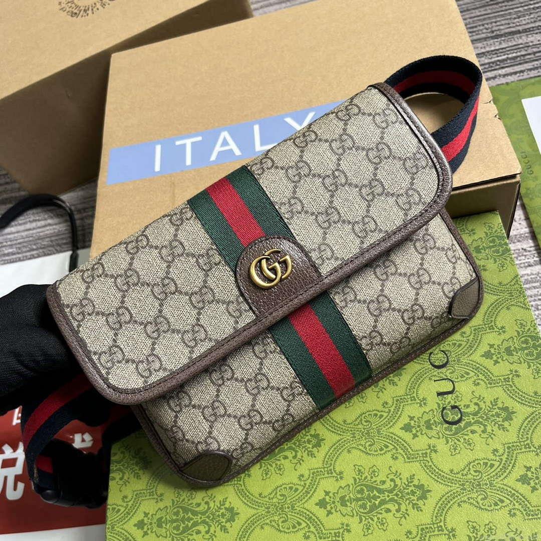 Gucci 752597 Ophidia GG Small Belt Bag Brown