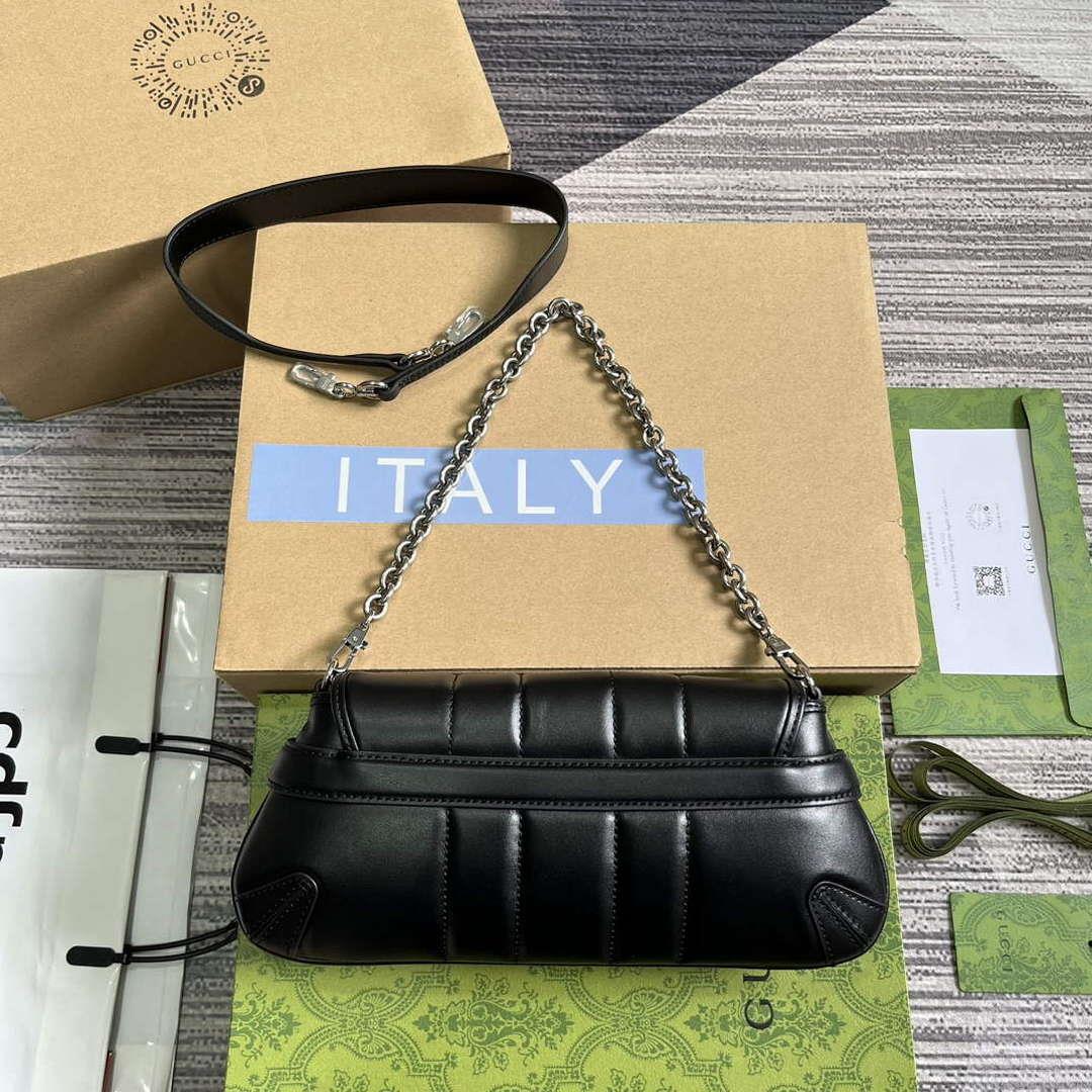Gucci 764339 Gucci Horsebit Chain Small Shoulder Bag Black