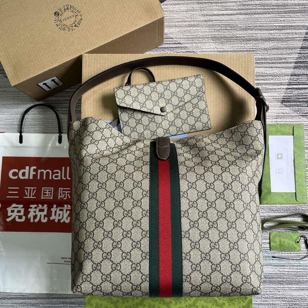Gucci 763103 Jackie 1961 Small Shoulder Bag Beige and ebony