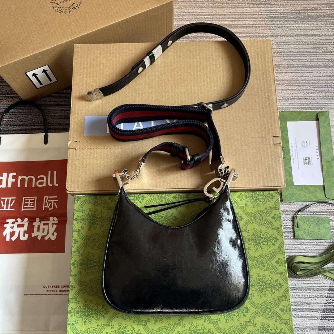 Gucci 699409 Gucci Attache Small Shoulder Bag Black GG
