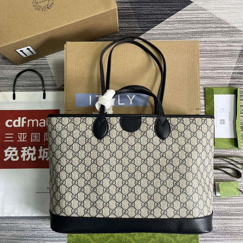 Gucci 739730 Ophidia Medium Tote Bag Dark Blue canvas