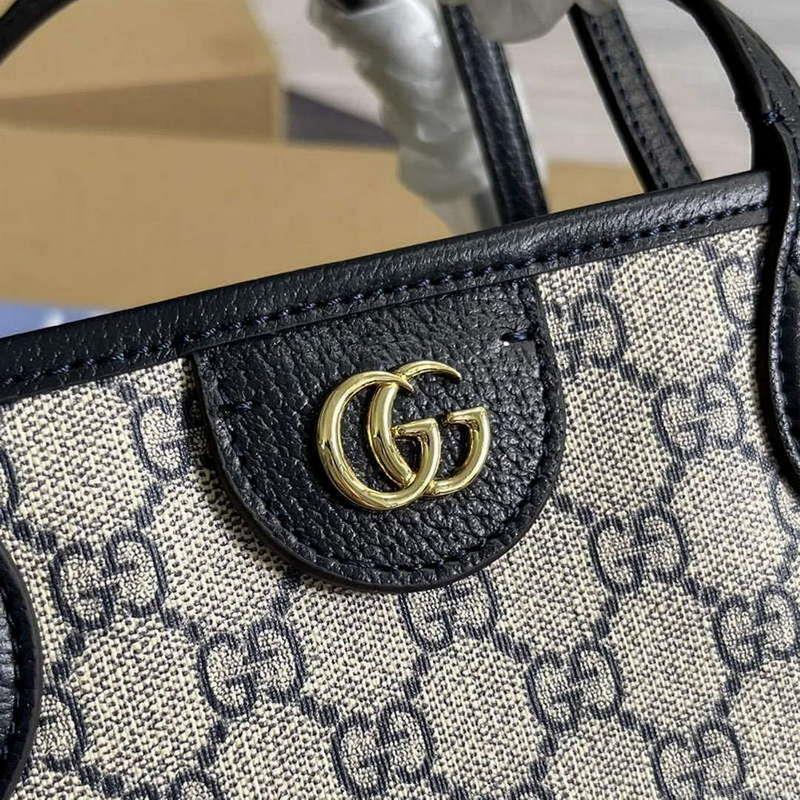 Gucci 739730 Ophidia Medium Tote Bag Dark Blue canvas
