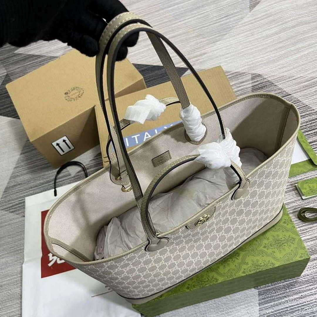 Gucci 739730 Ophidia Medium Tote Bag Oatmeal canvas