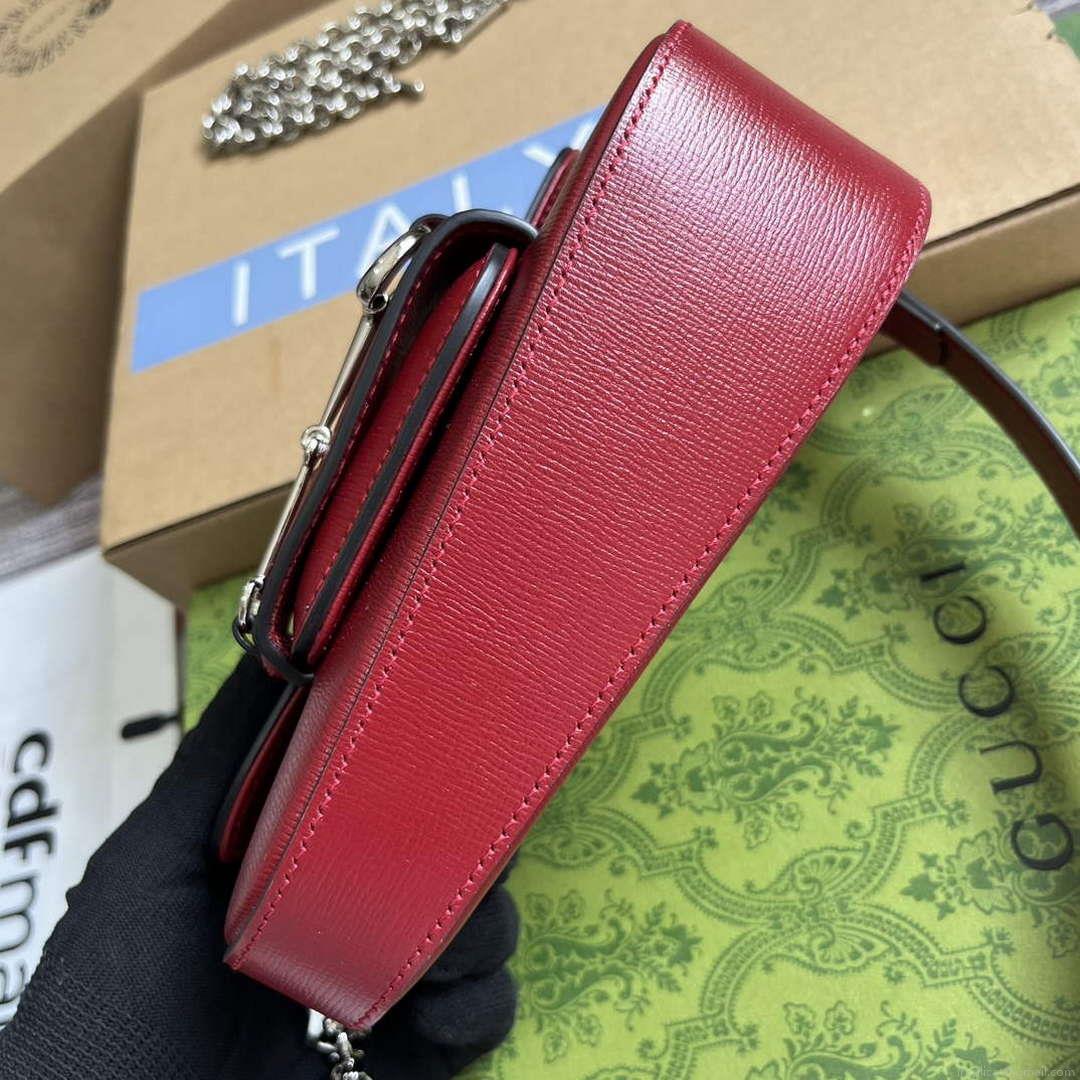 Gucci 774209 Gucci Horsebit 1955 Mini Shoulder Bag Red