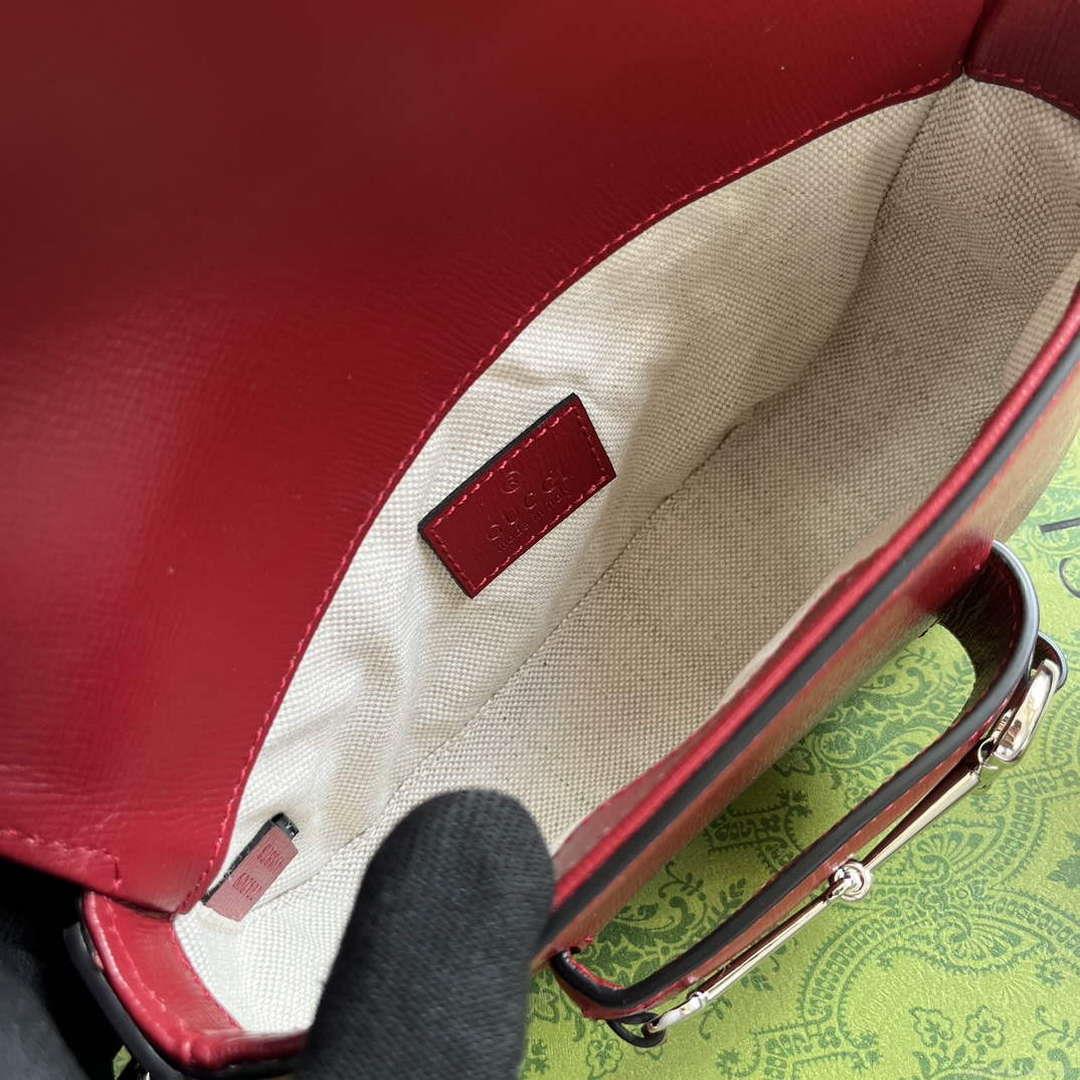 Gucci 774209 Gucci Horsebit 1955 Mini Shoulder Bag Red