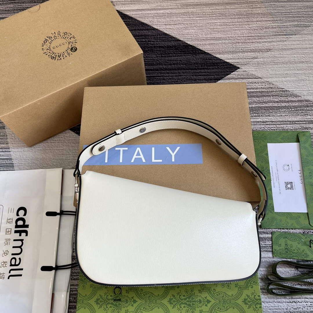 Gucci 764155 Gucci Horsebit 1955 Shoulder Bag White