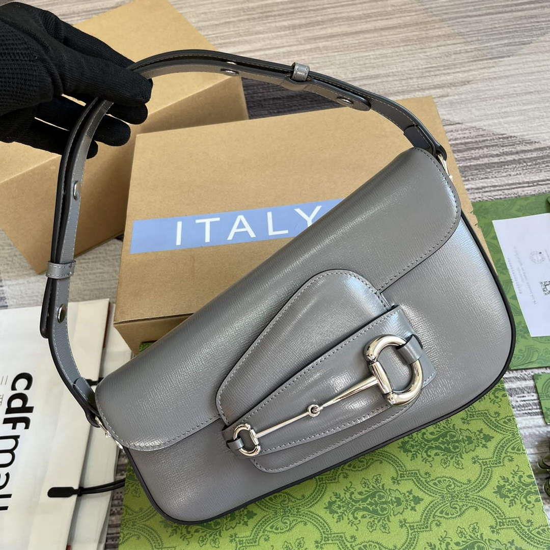 Gucci 764155 Gucci Horsebit 1955 Shoulder Bag Grey
