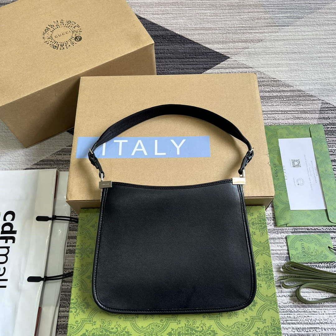 Gucci 764191 Gucci Horsebit Slim Small Shoulder Bag Black