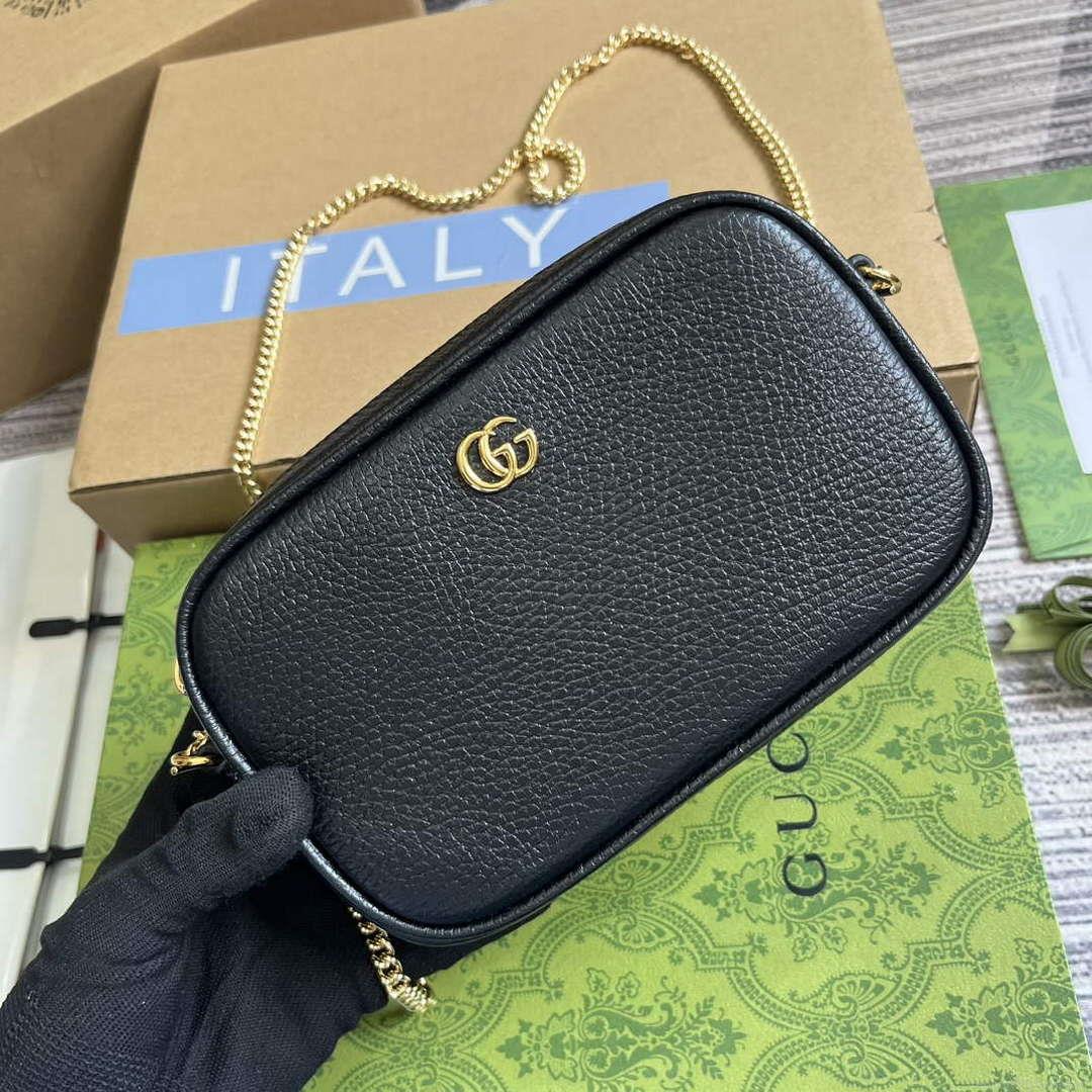 Gucci 772759 GG Marmont Mini Shoulder Bag Black