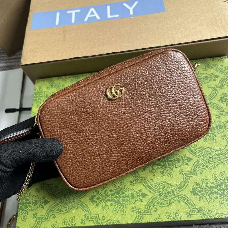 Gucci 772759 GG Marmont Mini Shoulder Bag Brown
