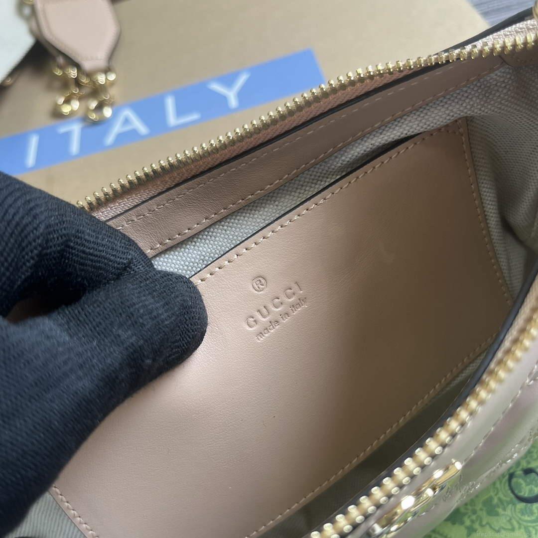 Gucci 735049 Crossbody bags GG matelassé handbag Rose beige leather