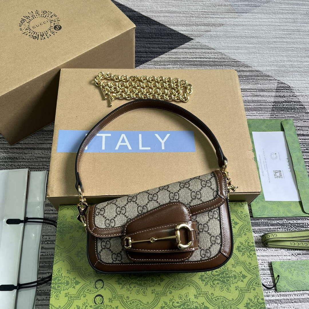 Gucci 774209 Gucci Horsebit 1955 Mini Shoulder Bag Brown