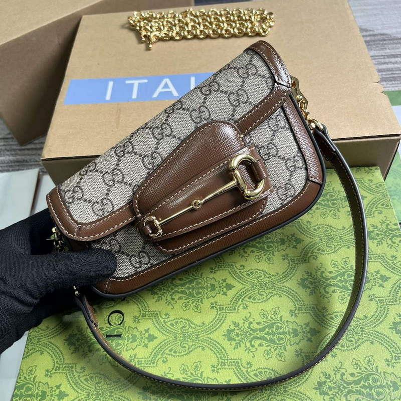 Gucci 774209 Gucci Horsebit 1955 Mini Shoulder Bag Brown