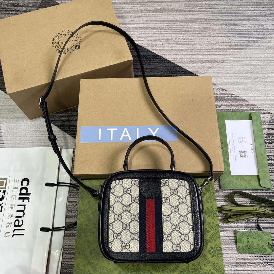 Gucci 772157 Ophidia GG Mini Top Handle Bag Blue