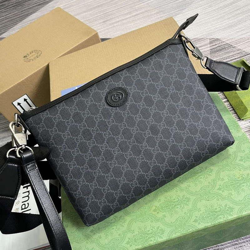 Gucci 726833 Messenger Bag With Interlocking G Black