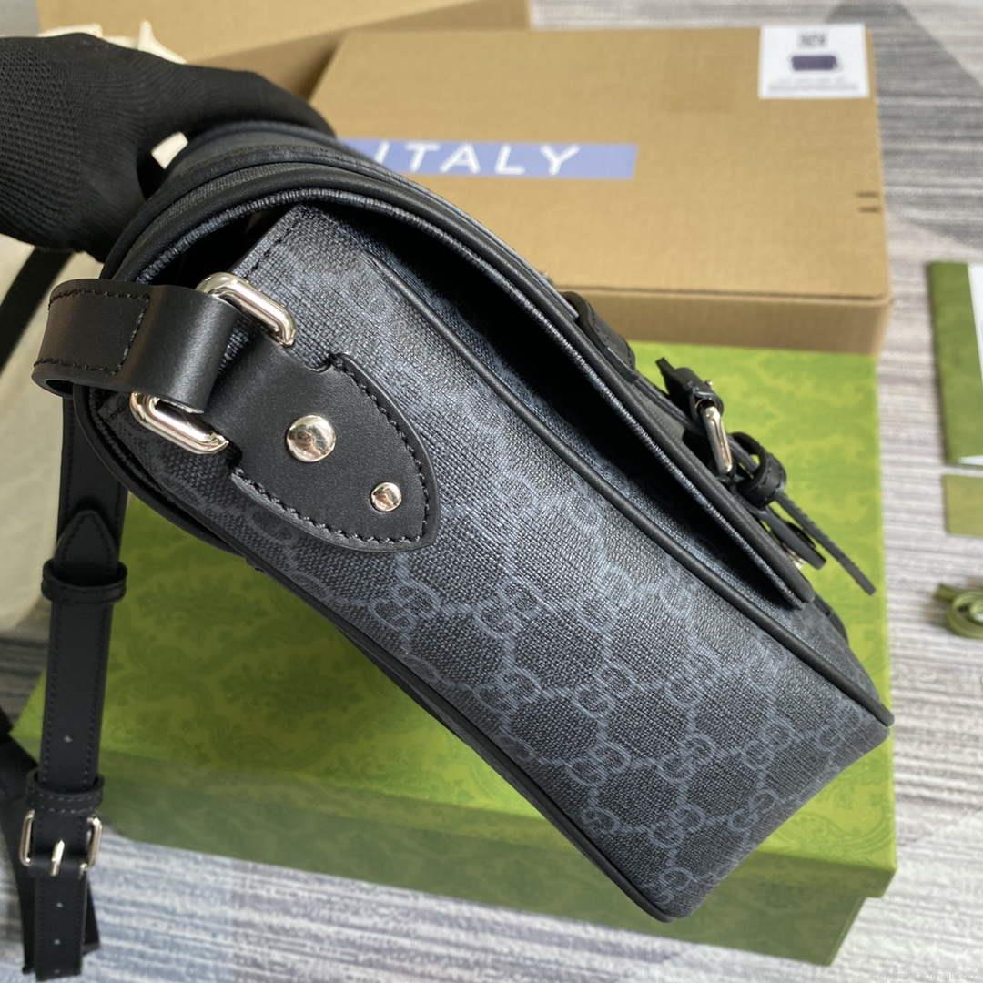Gucci 658542 GG Messenger Bag Black