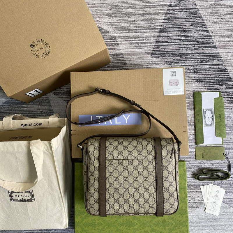 Gucci 658542 GG Messenger Bag Brown