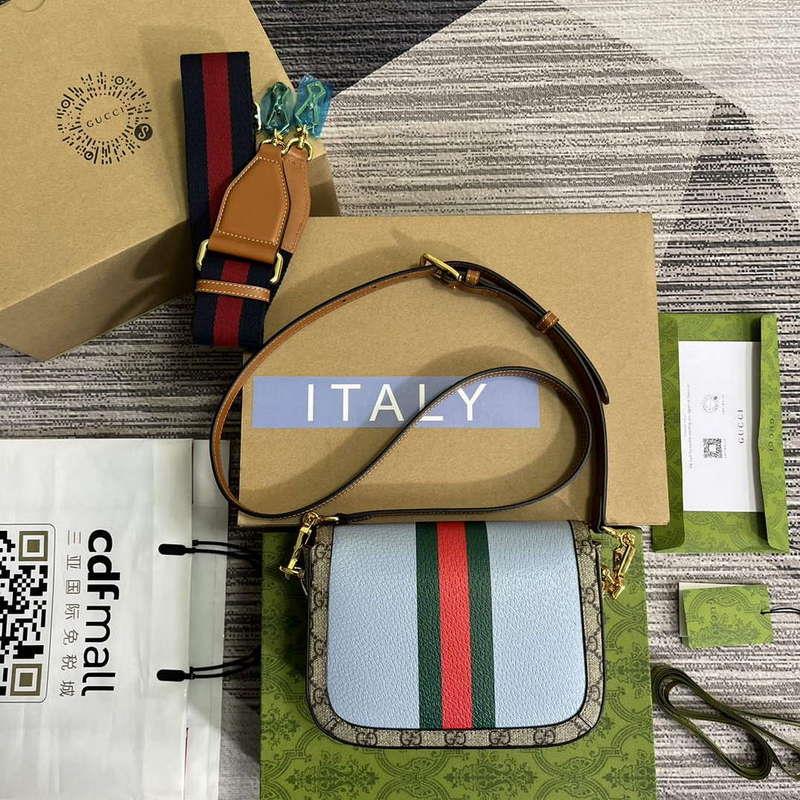 Gucci 658574 Gucci Horsebit 1955 Mini Bag Blue