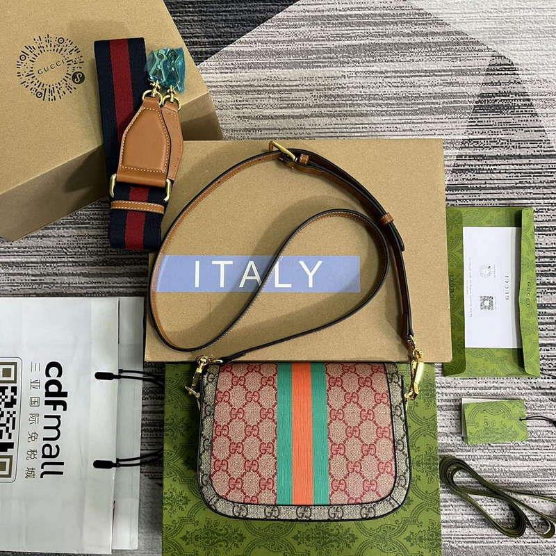Gucci 658574 Gucci Horsebit 1955 Mini Bag Red Print