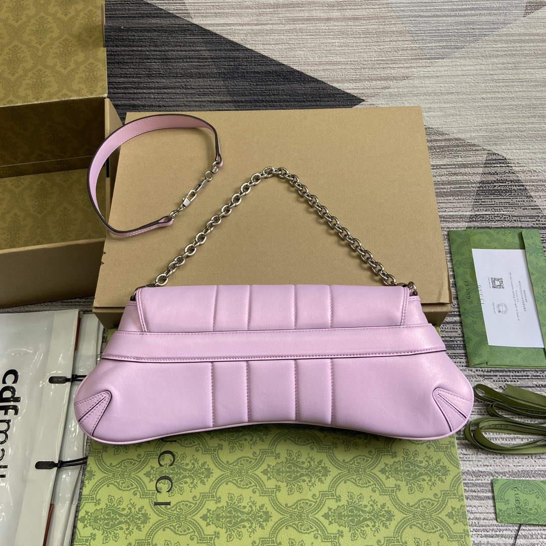 Gucci 764255 Gucci Horsebit Chain Medium Shoulder Bag Symphony powder