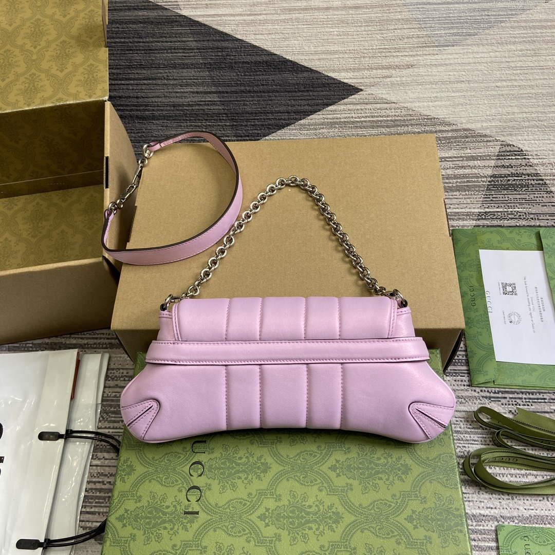 Gucci 764339 Gucci Horsebit Chain Small Shoulder Bag Symphony powder