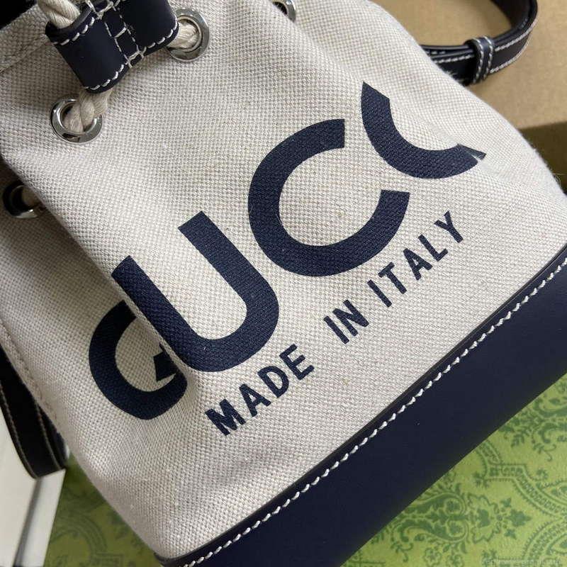 Gucci 777166 Mini Shoulder Bag With Gucci Print Blue