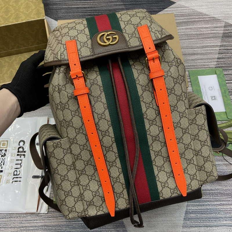 Gucci 598140 Ophidia GG Medium Backpack Bright orange