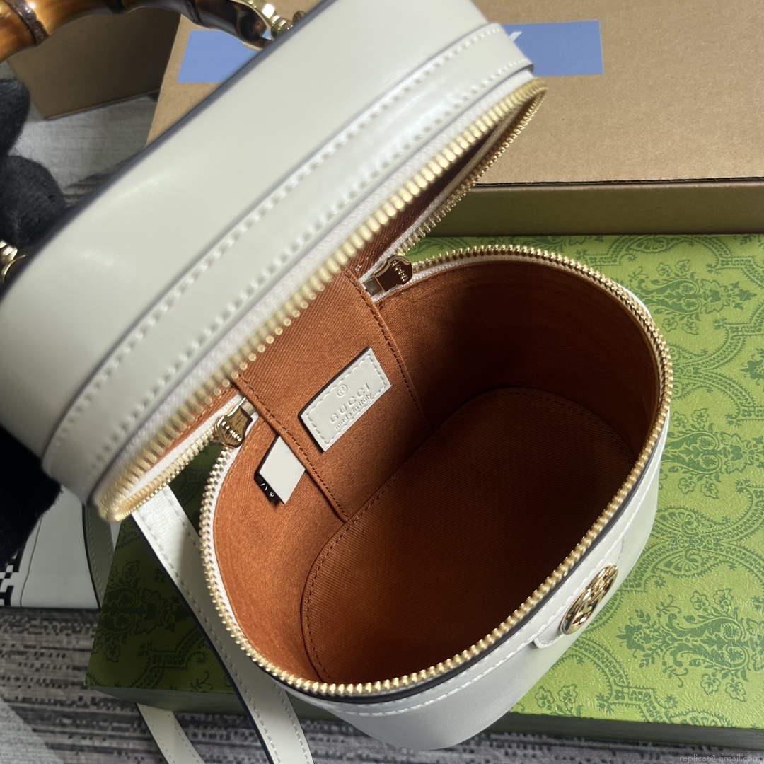 Gucci 760200 Mini Bamboo Shoulder Bag White