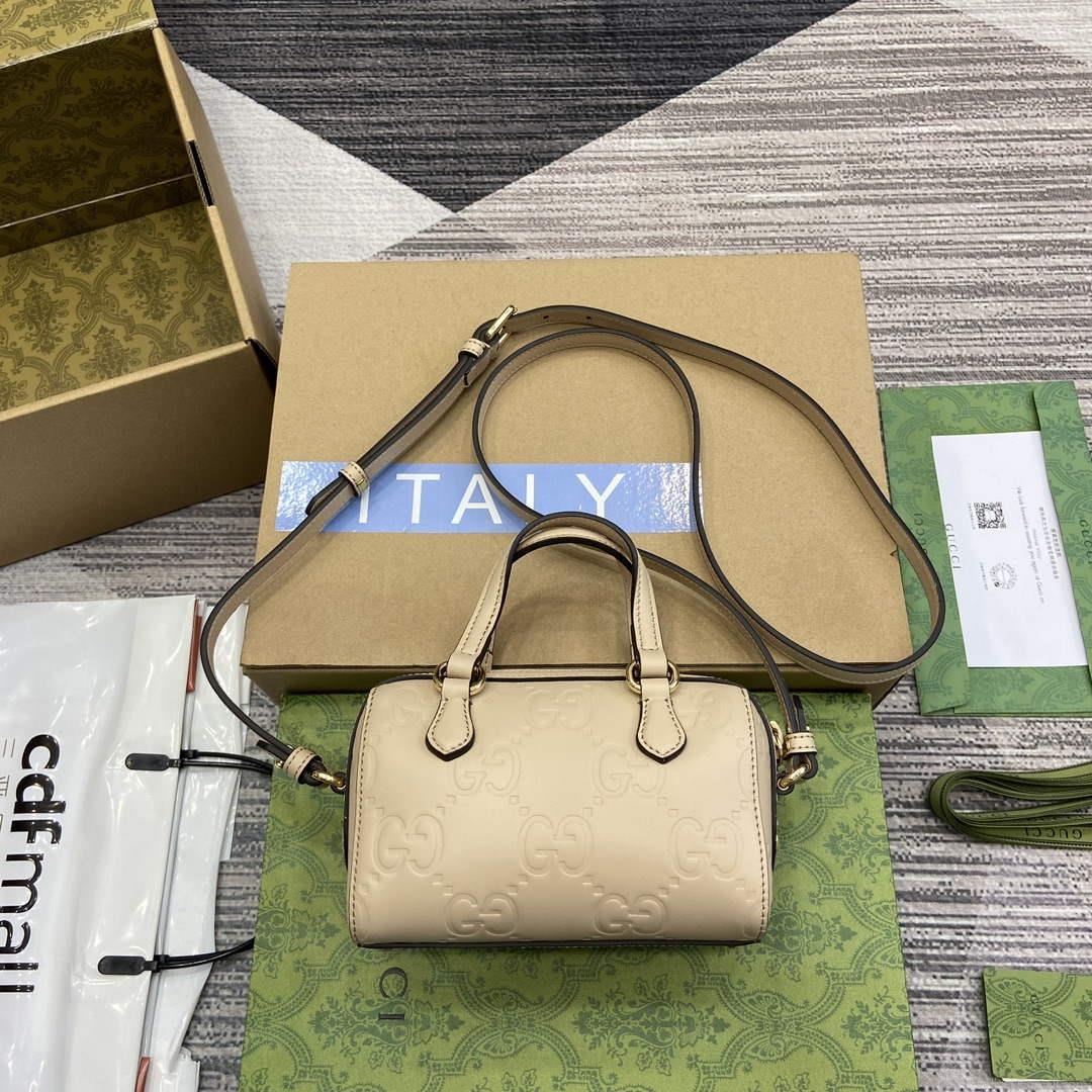 Gucci 790130 GG Super Mini Top Handle Bag Light beige