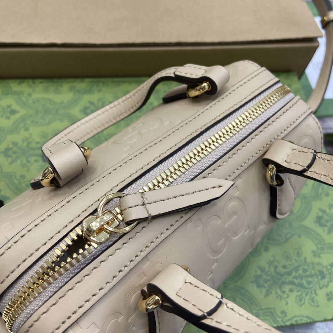 Gucci 790130 GG Super Mini Top Handle Bag Light beige