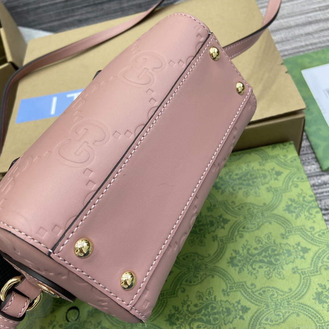 Gucci 790130 GG Super Mini Top Handle Bag Rose beige