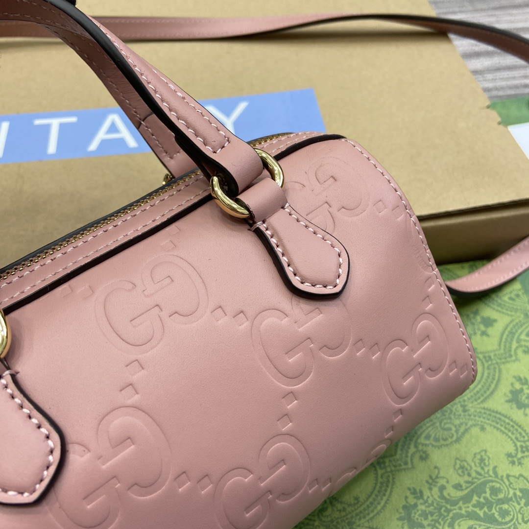 Gucci 790130 GG Super Mini Top Handle Bag Rose beige