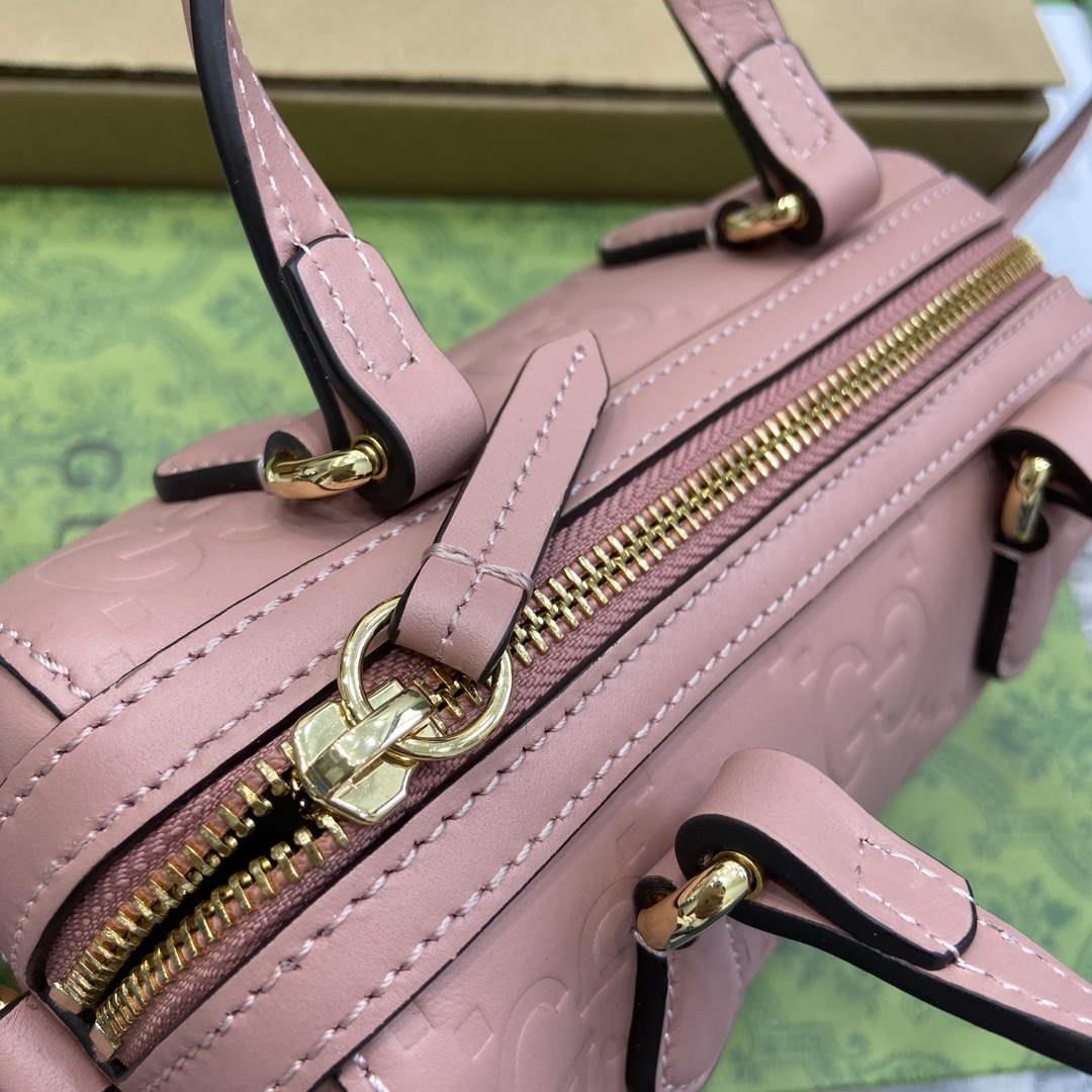 Gucci 790130 GG Super Mini Top Handle Bag Rose beige