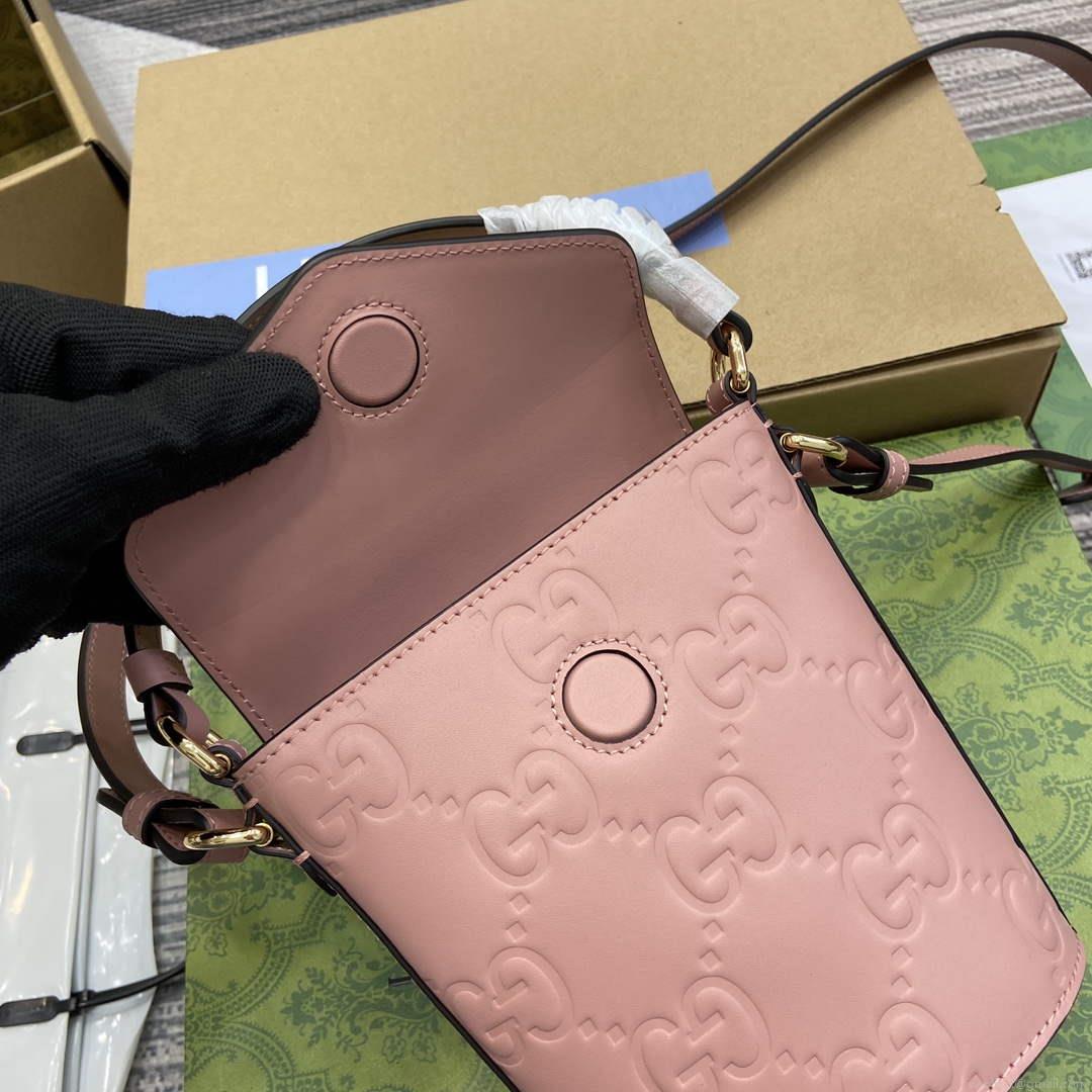 Gucci 772795 GG Super Mini Bucket Bag Light Pink