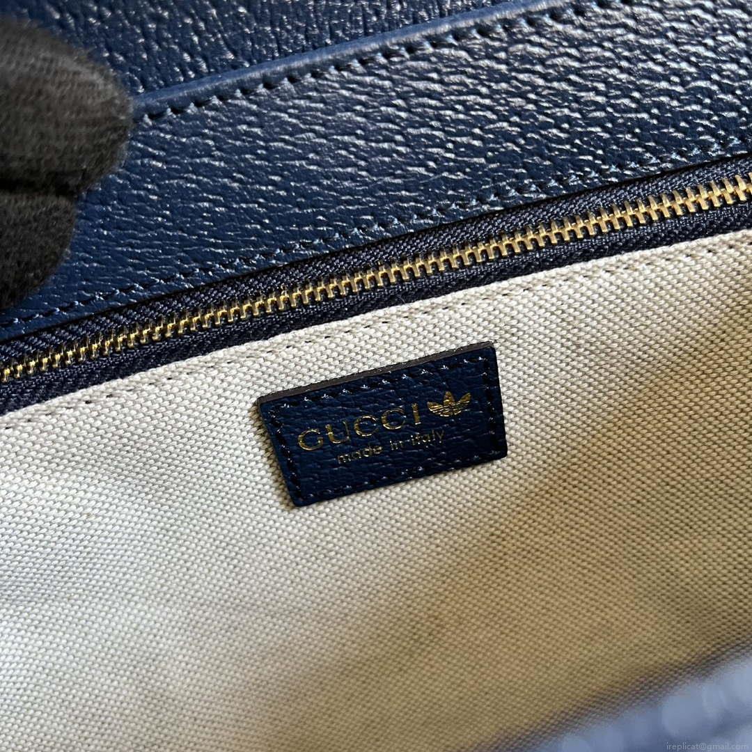 Gucci 602204 Adidas X Gucci Gucci Horsebit 1955 Small Bag Navy& White