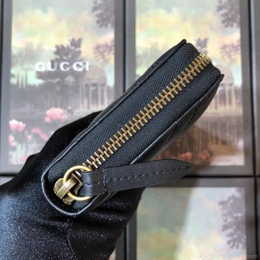 Gucci 443123 GG Marmont Zip Around Wallet Black