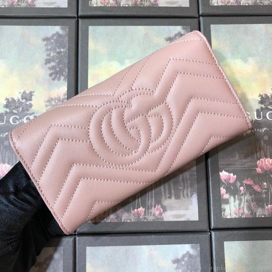 Gucci 443436 GG Marmont Continental Wallet Light Pink