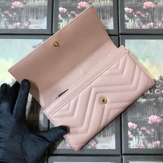 Gucci 443436 GG Marmont Continental Wallet Light Pink