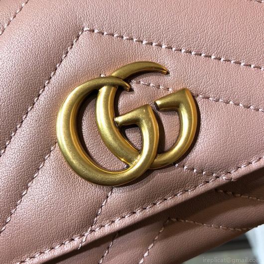 Gucci 443436 GG Marmont Continental Wallet Light Pink
