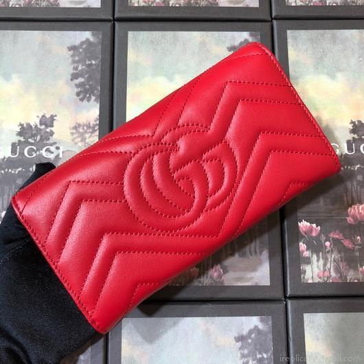 Gucci 443436 GG Marmont Continental Wallet Red