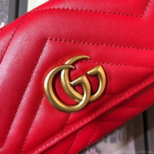 Gucci 443436 GG Marmont Continental Wallet Red
