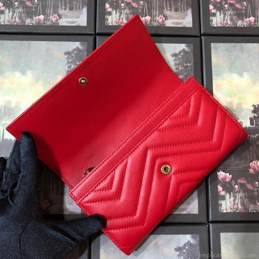 Gucci 443436 GG Marmont Continental Wallet Red